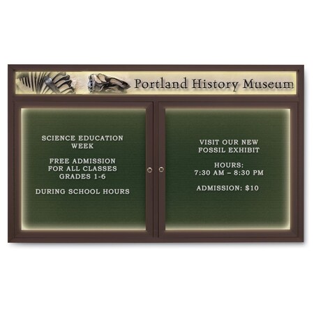 United Visual Products Indoor Enclosed Combo Board, 42"x32", Gold Frame/White Porcelain & Cloud UVCB4232G-WHTPORC-CLOUD